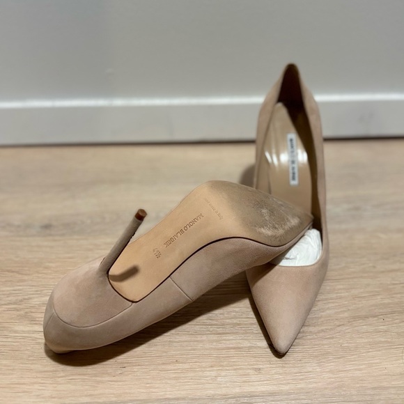 Manolo Blahnik Suede Beige BB 105mm - Picture 4 of 7